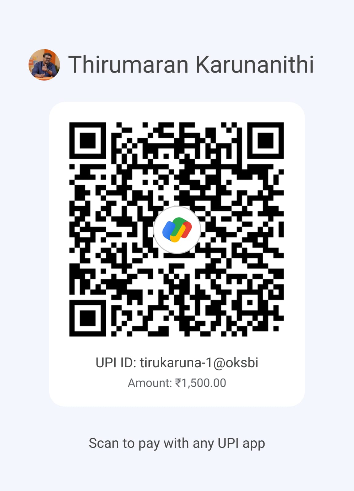 UPI QR Code - Thirumaran Karunanithi